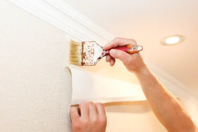 Pose de papier peint à Massieu — revêtements muraux et toiles de verre
